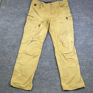 Brunt Workwear Mens Tan Utility Carpenter Pants Size 36x34 Heavy Duty Stained